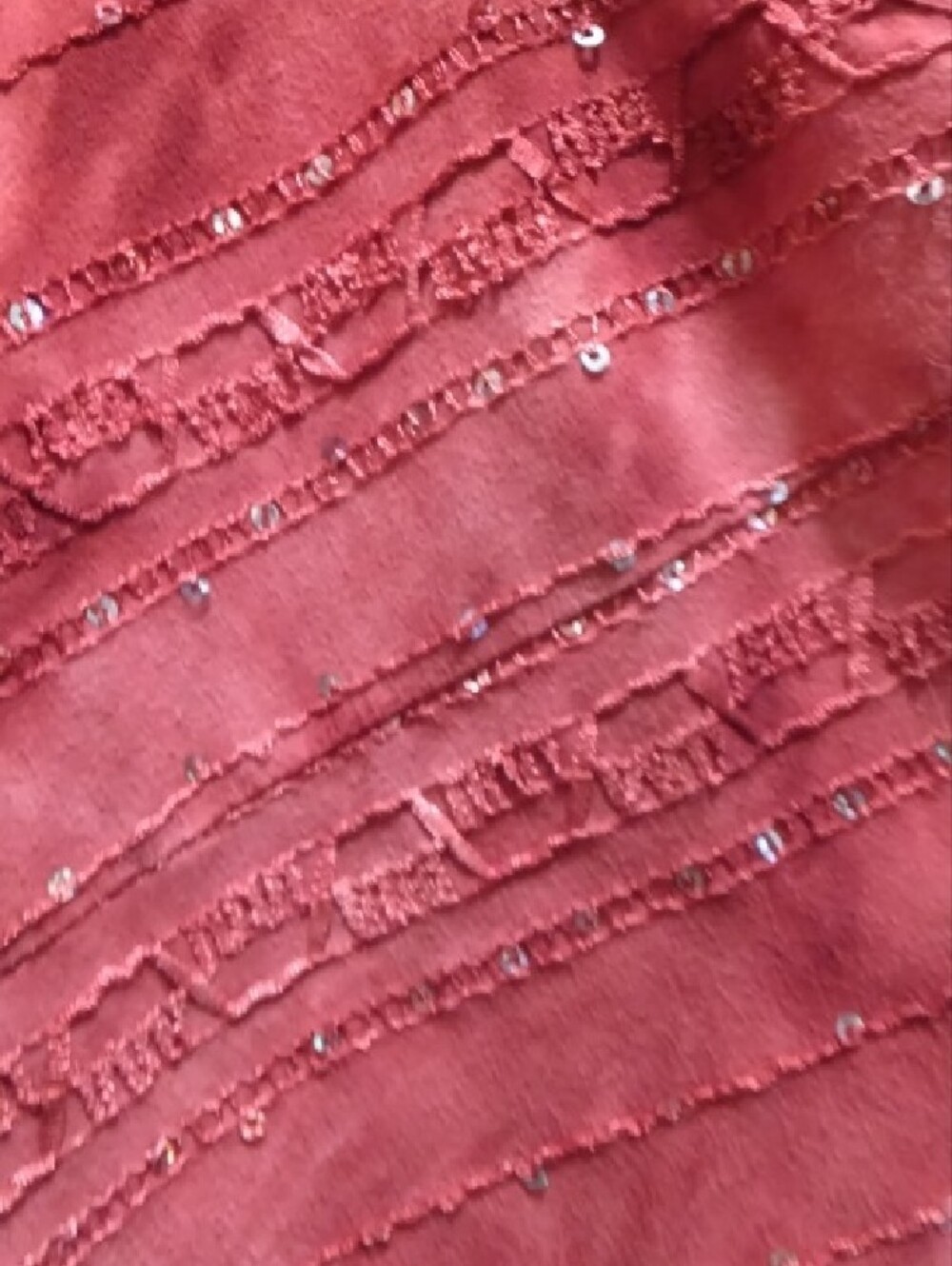 Dress Barn Red Short-Sleeve Sequin Accent Blouse - Picture 5 of 5